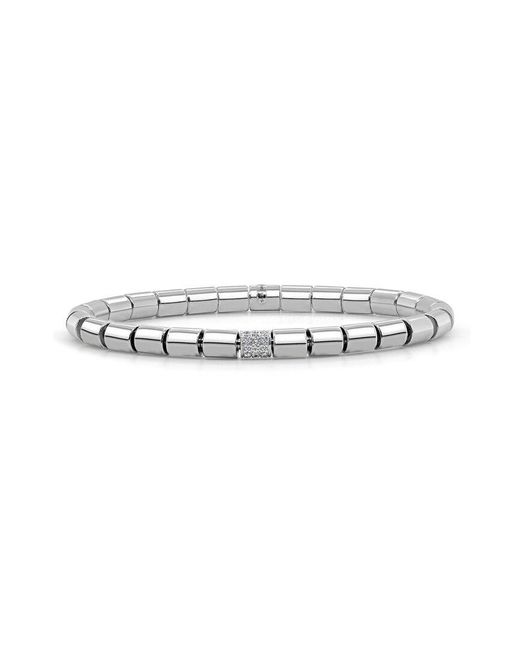 Sabrina Designs White 14k 0.35 Ct. Tw. Diamond Barrel Bead Stretch Bracelet
