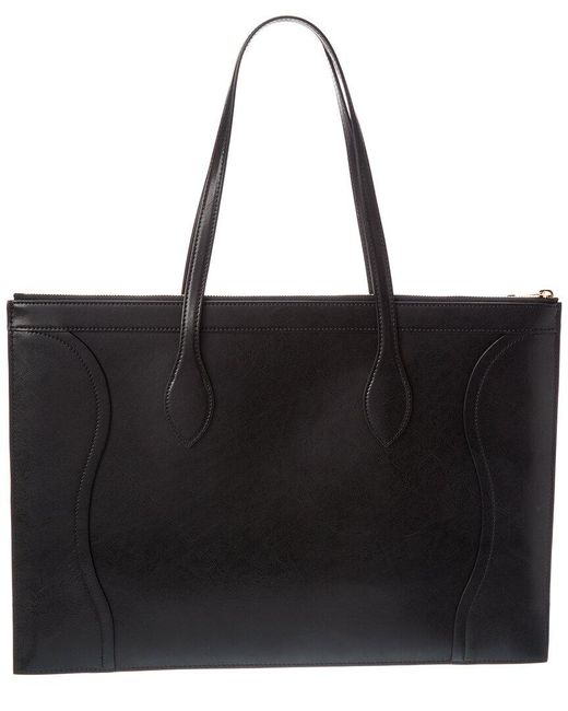 Céline Black Flat Cabas New Luggage Leather Tote