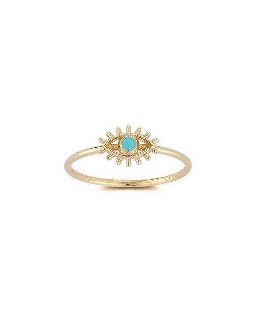 Ember Fine Jewelry White 14k Turquoise Eye Ring
