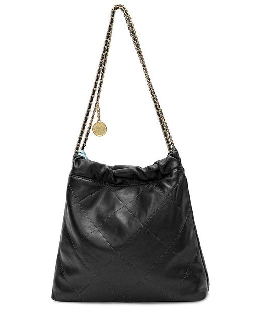 Tiffany & Fred Paris Black Quilted Leather Tote