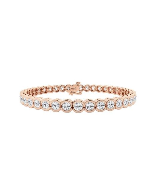 Lab Grown Diamonds White 14K Rose 10.03 Ct. Tw. Lab Grown Diamond Bracelet