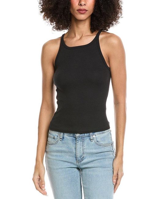 Rag & Bone Black The Essential Rib Long String Tank