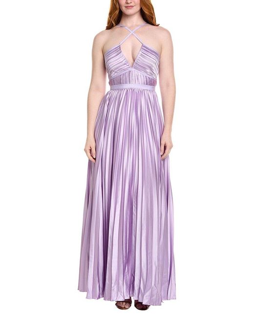 AMUR Purple Nori Halter Gown