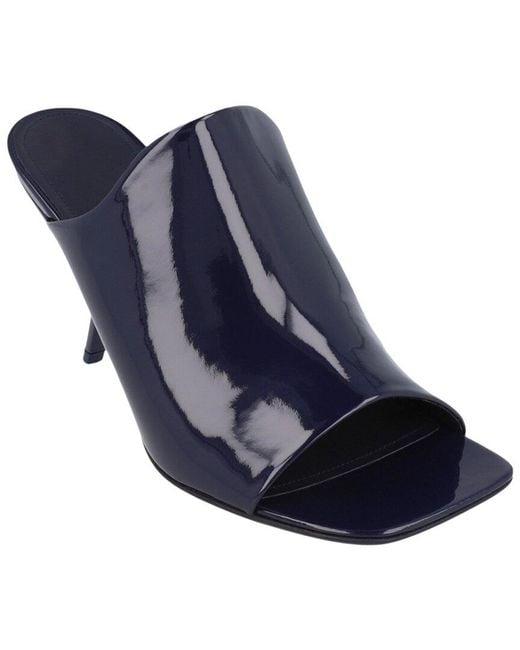 Ferragamo Blue Era Patent Leather Wide Width Mule