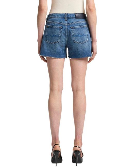7 For All Mankind Blue Mid Short