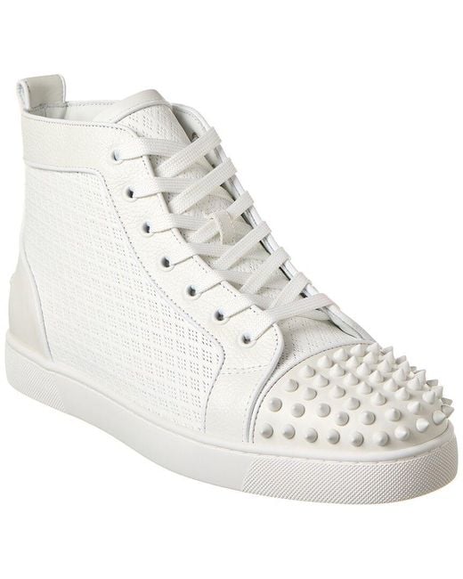 Christian Louboutin Lou Spikes Orlato Leather Sneaker in White for Men