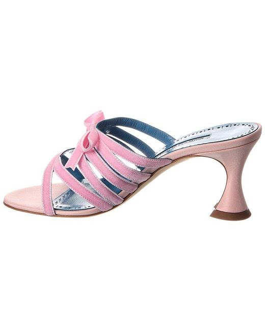 Manolo Blahnik Blue Clementel 80 Velvet Sandal
