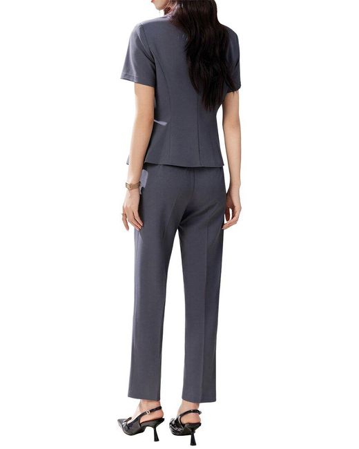 Adelin May Blue 2Pc Jacket & Pant Set