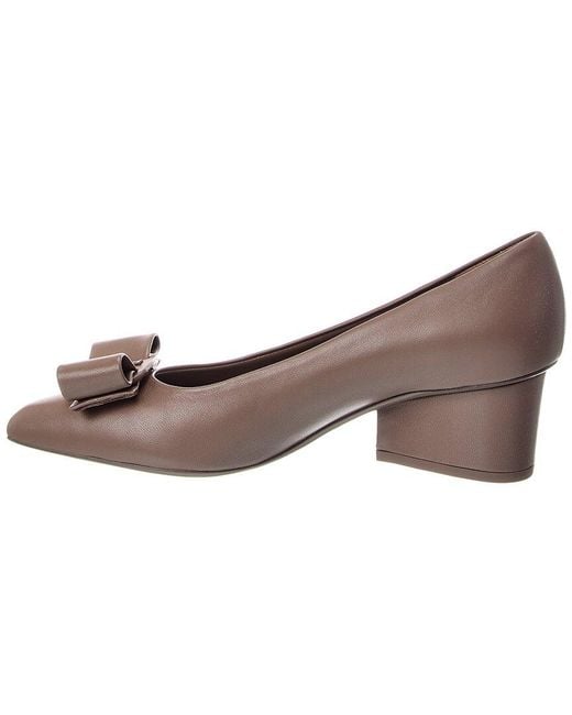 Ferragamo Brown Viva Leather Pump