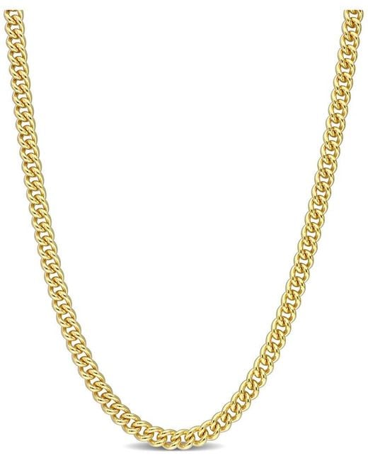 Italian Silver Metallic 18K Over Curb Link Chain Necklace