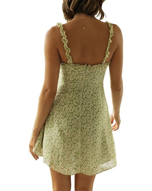 DELI S Green Solid Print Dress