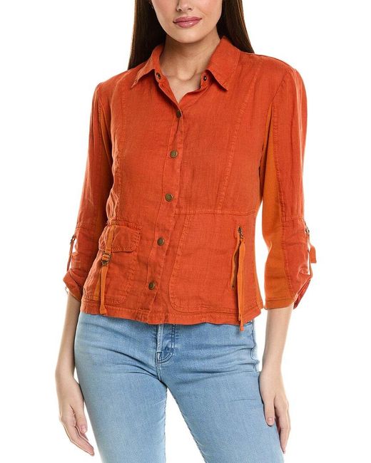 XCVI Orange Waldron Linen Jacket