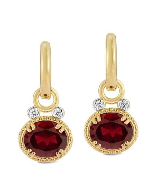 Reiss Metallic 14k 5.10 Ct. Tw. Diamond & Garnet Earrings
