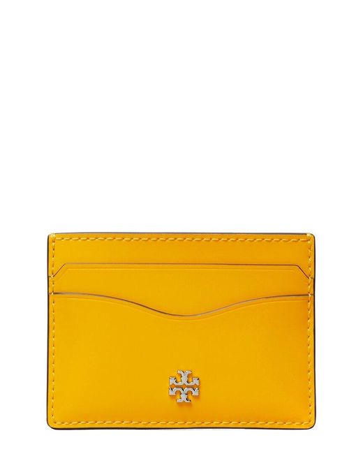 Tory Burch Yellow Emerson Patent Slim Leather Card Case
