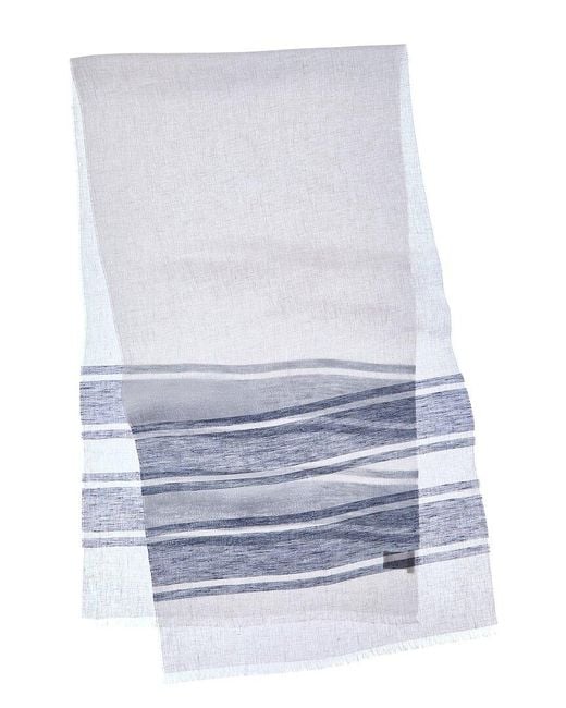 Brunello Cucinelli Blue Linen Scarf for men