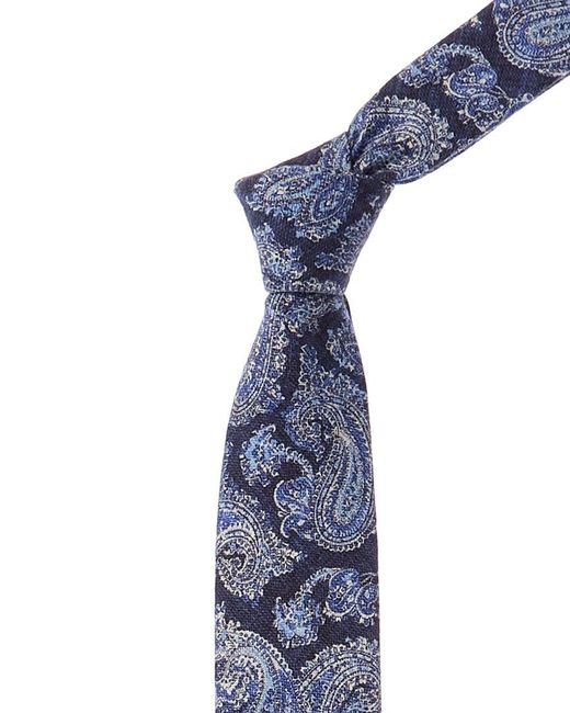 Boss Blue Open Fantasy Wool-blend Tie for men