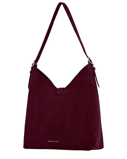 Rebecca Minkoff Purple Megan Mini Suede Hobo Bag