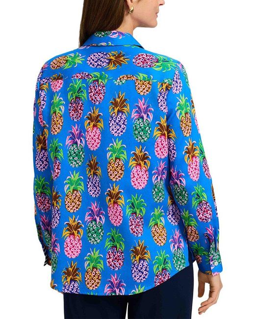 Foxcroft Blue Zoey Shirt