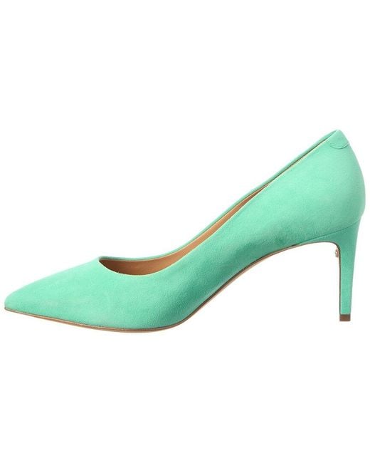 Ferragamo Green Ilary Pointed-Toe Suede Pump