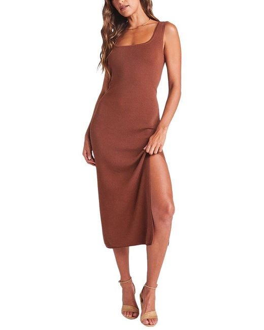 Bella Dahl Red Sleeveless Linen-Blend Midi Sweaterdress