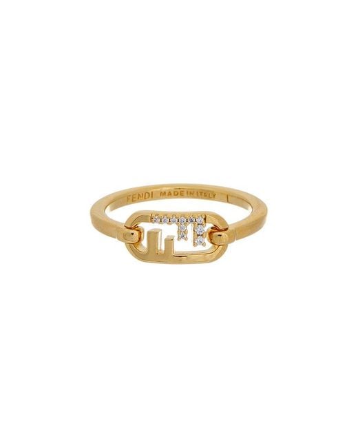 Fendi White O'Clock Cz Ring