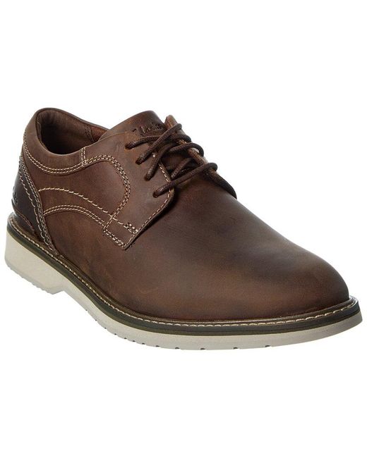 Clarks Brown Monahan Plain Leather Oxford for men