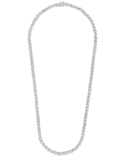 Sterling Forever Metallic 14K Plated Cz Helene Bezel Tennis Necklace