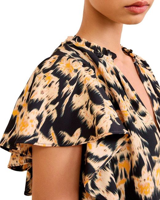 Ulla Johnson Blue Lilo Flutter Sleeve Blouse