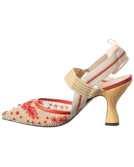 Fendi Pink Colibri Slingback Pump