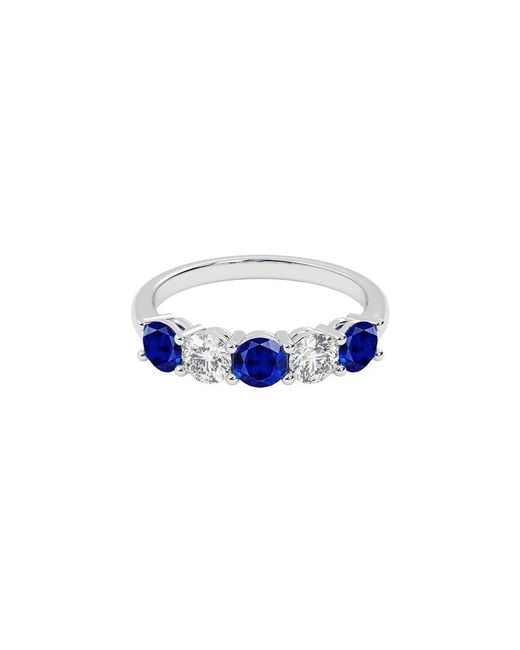 VOWE Blue 14K 3.00 Ct. Tw. Lab-Grown Diamond & Lab-Grown Sapphire Ring