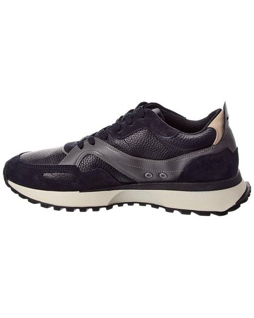 Boss Blue Jonah Leather Sneaker for men