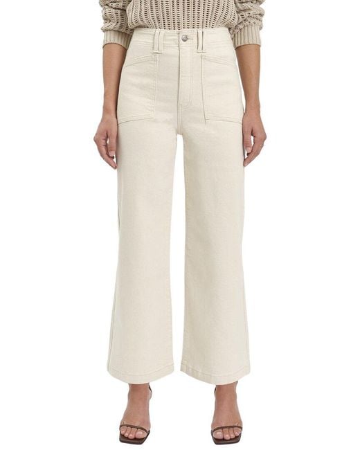 Daze Denim Natural Valley Girl Raw Cut Wide Ankle Leg Jean