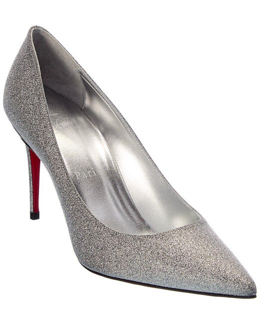 Christian Louboutin Gray Kate 85 Leather Pump