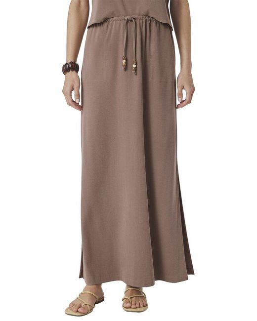 Splendid Brown Sasha Linen Maxi Skirt