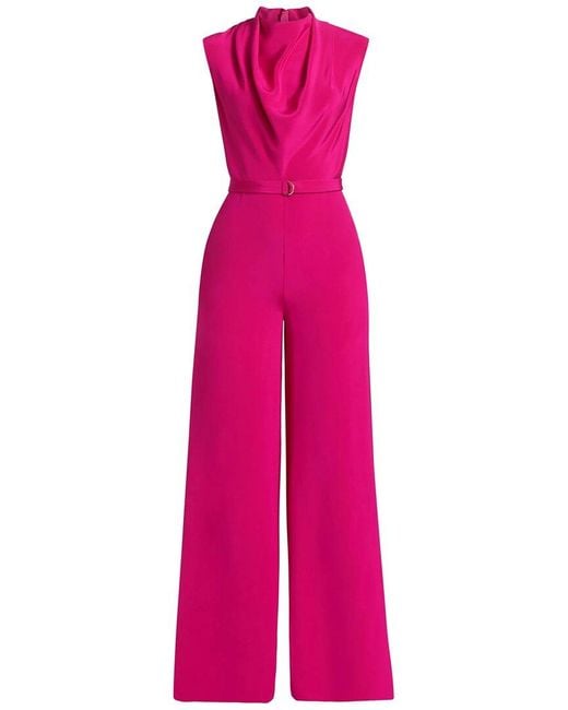 Adam Lippes Pink Blythe Silk Jumpsuit