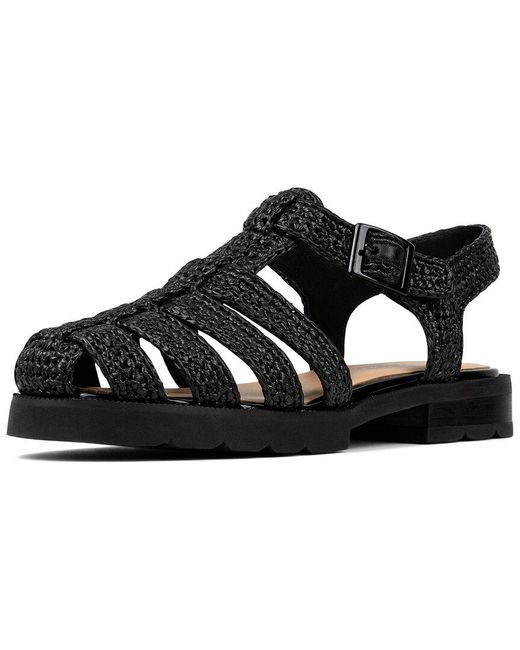 Donald J Pliner Black Layna Raffia Sandal