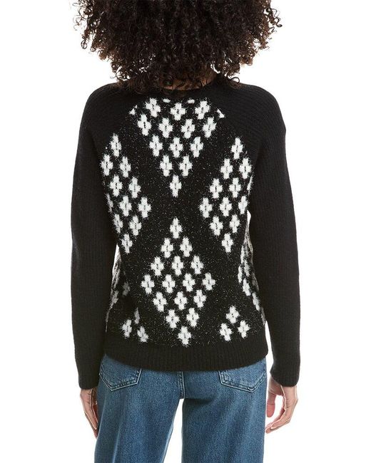 3.1 Phillip Lim Black Argyle Jacquard Relaxed Pullover