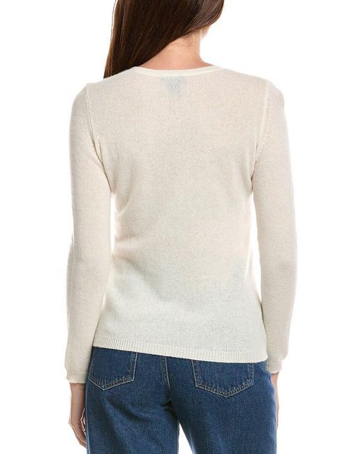 Forte White Crewneck Cashmere Sweater