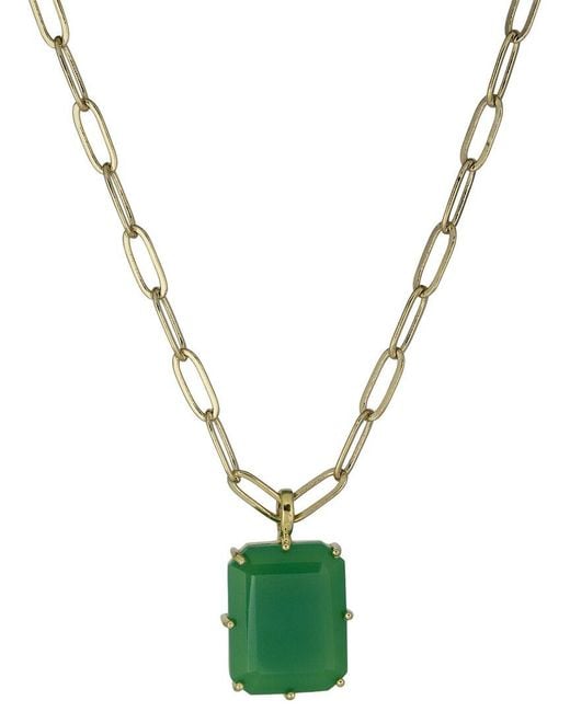 Rachel Reinhardt Jewelry Metallic 14K Plated Onyx Necklace