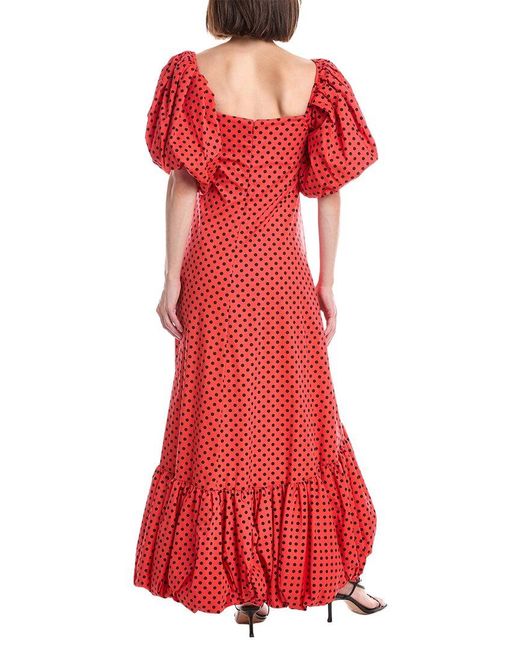 Caroline Constas Red Lucia High-Low Bubble Hem Dress