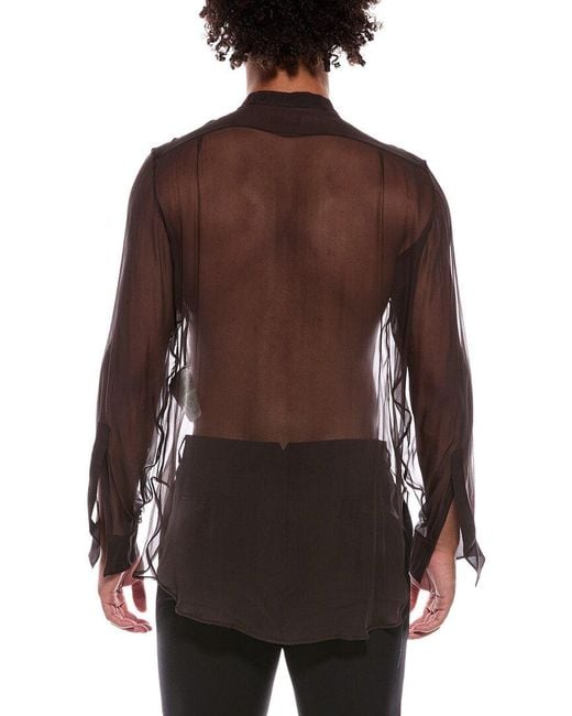 Valentino Black Sheer Silk Shirt for men