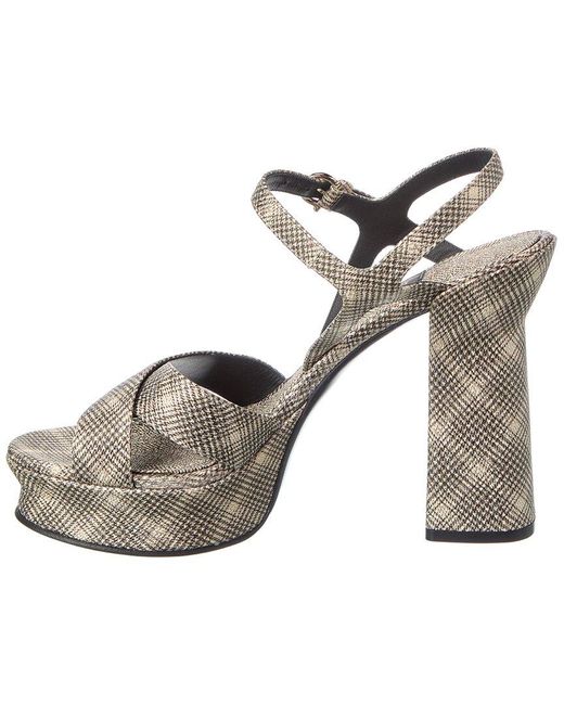Ferragamo Gray Sonya Canvas Platform Sandal