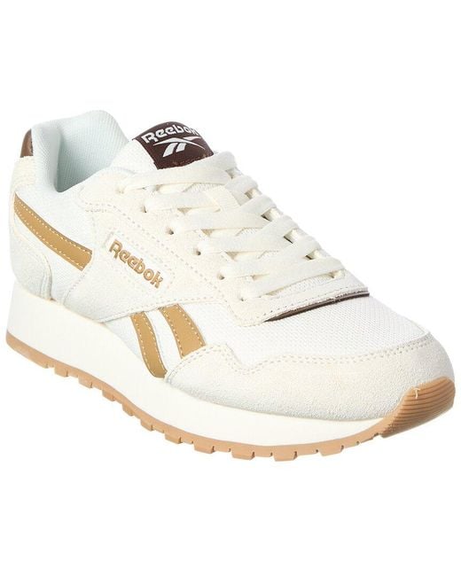 Reebok White Glide Mesh & Suede Sneaker
