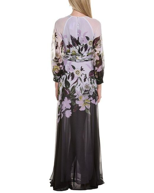 Teri Jon Multicolor Printed Maxi Dress