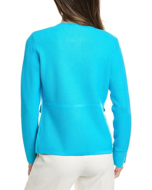 St. John Blue Pique Day Jacket