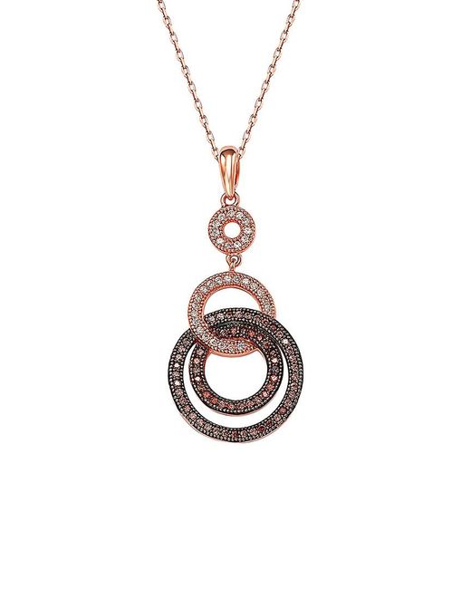 Suzy Levian CZ Jewelry White Suzy Levian Rose Plated Cz Circle Loop Necklace