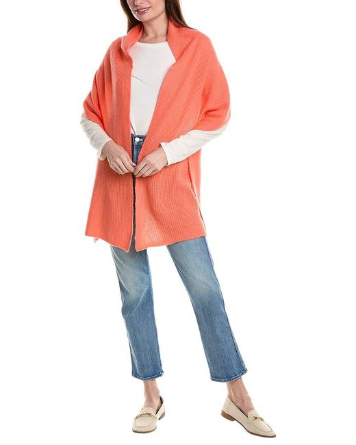 Portolano Orange Rib Stitch Wool & Cashmere-blend Wrap