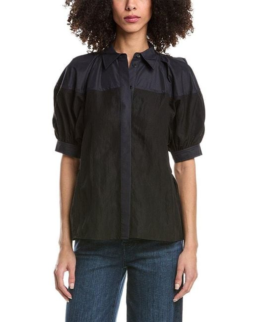 3.1 Phillip Lim Black Lantern Sleeve Shirt