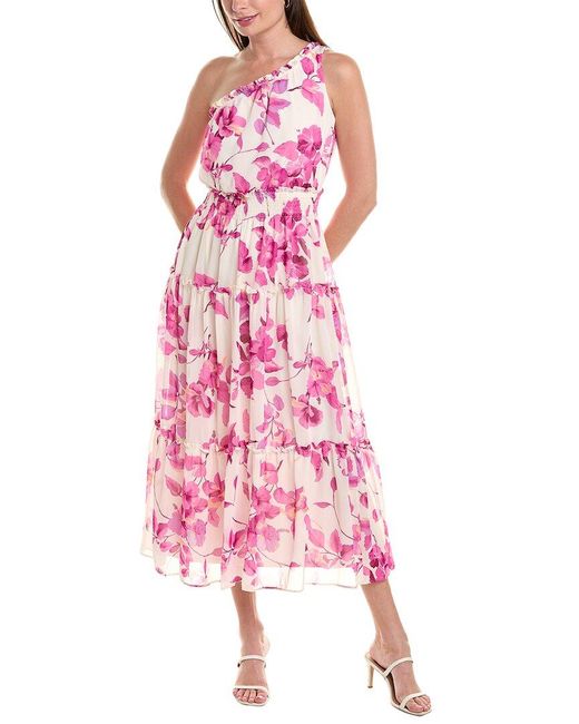 Taylor Pink One-Shoulder Maxi Dress