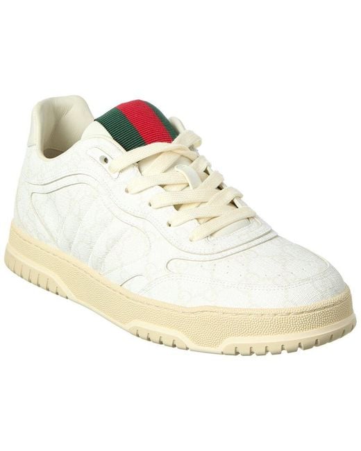 Gucci White Leather-Trim Sneaker for men